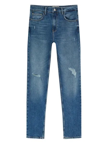 Джинсы узкого кроя Pull&Bear, синий джинсовый
