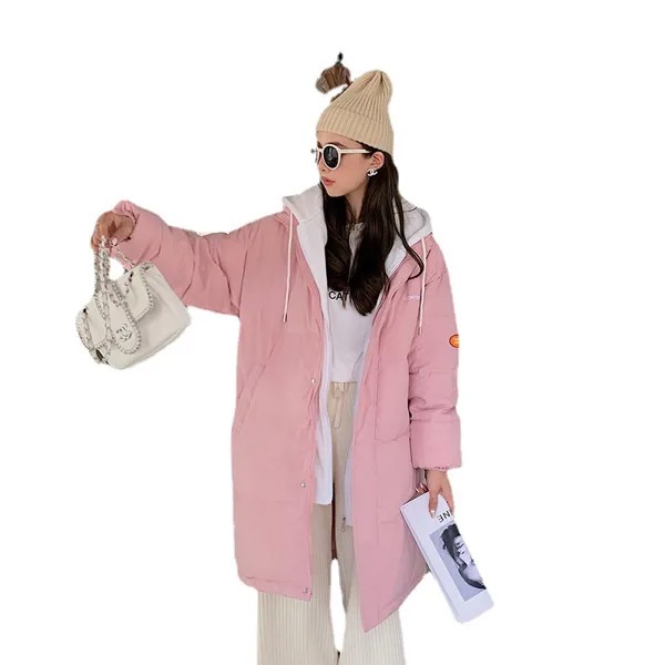 Пуховик с капюшоном, женская зимняя туника, теплые пальто, женская зимняя одежда, верхняя одежда, корейская мода, уличная одежда