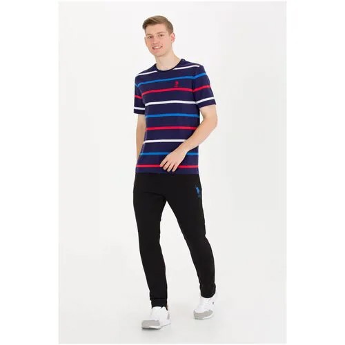 Брюки U.S. POLO ASSN., повседневные, полуприлегающий силуэт, размер XXL, черный
