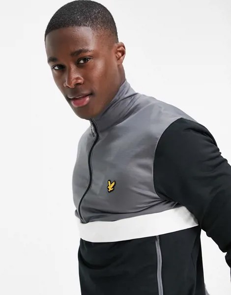 Олимпийка с молнией 1/2 из технологичных материалов Lyle & Scott Sport-Черный цвет