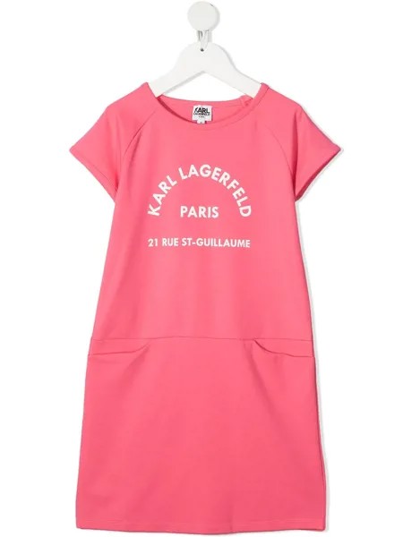 Karl Lagerfeld Kids платье-футболка с логотипом