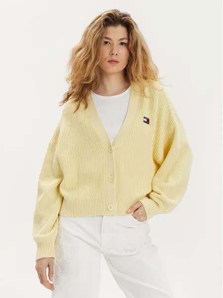 Кардиган свободного кроя Tommy Jeans, желтый