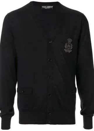 Dolce & Gabbana трикотажный кардиган с нашивкой