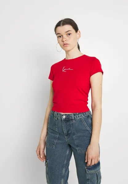 Футболка с принтом SMALL SIGNATURE TEE Karl Kani, цвет red