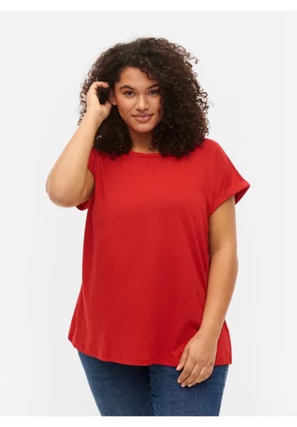 Базовая футболка Short Sleeved Zizzi, цвет tango red