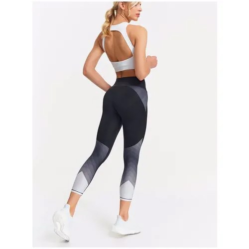 Леггинсы женские, лосины женские, тайтсы, укороченные Fit 7/8 Lotus (M, черный), EAZYWAY