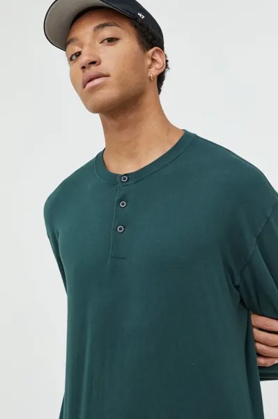 Хлопковая рубашка с длинными рукавами Abercrombie & Fitch, зеленый