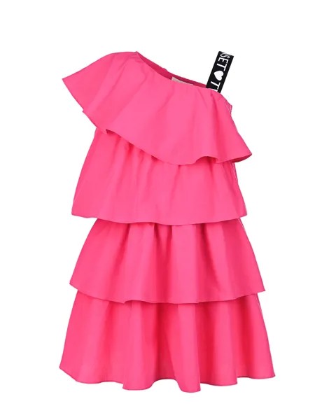 Платье цвета фуксии с воланами TWINSET детское