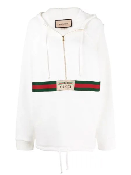 Gucci худи с логотипом и отделкой Web