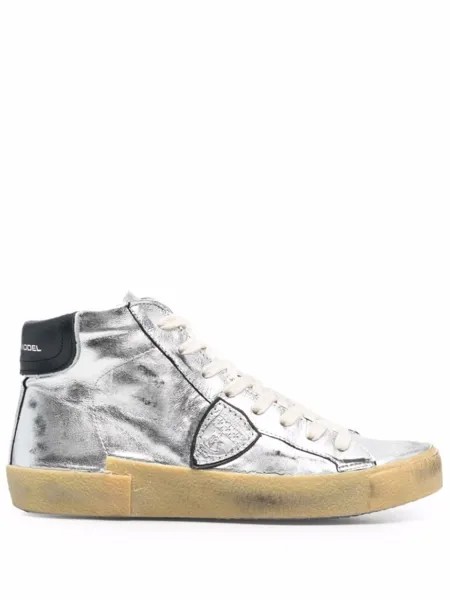 Philippe Model высокие кеды PRSX, серебристый