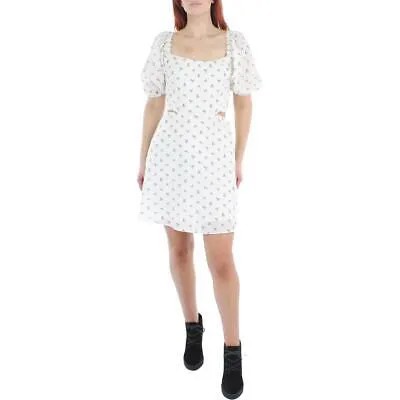 Женское белое расклешенное платье длиной до колена Lucy Paris с цветочным принтом S BHFO 3702