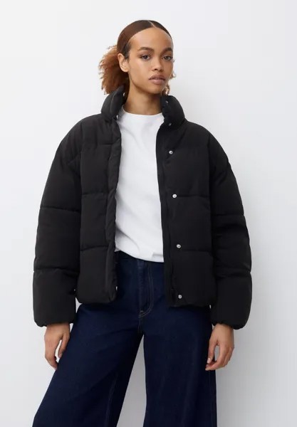 Куртка зимняя Puffer With A Funnel Collar PULL&BEAR, черный