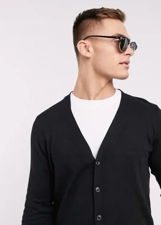 Черный вязаный кардиган ASOS DESIGN-Черный цвет