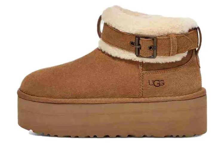 Женские зимние ботинки Ugg CLASSIC ULTRA MINI, темно-бордовый