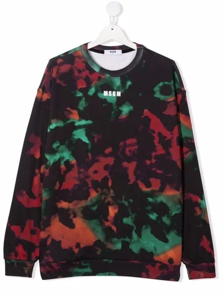MSGM Kids толстовка с принтом тай-дай