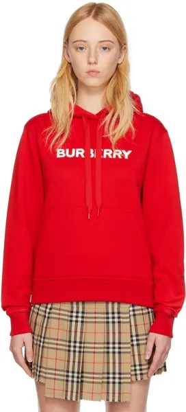 Красный худи с принтом Burberry