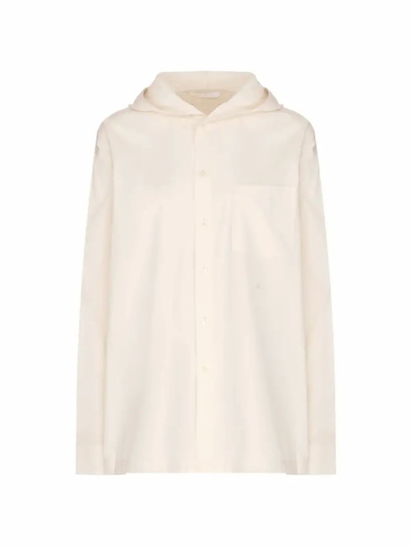 Хлопковая рубашка с капюшоном Helmut Lang, бежевый
