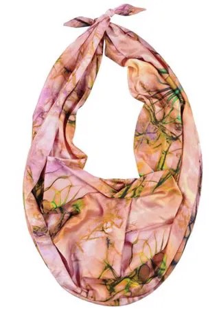 Шарф женский весенний, вискоза, шёлк, полиэстер, розовый, двойной шарф-долька Оланж Ассорти серия Марокко с узелками