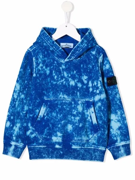 Stone Island Junior худи с эффектом потертости
