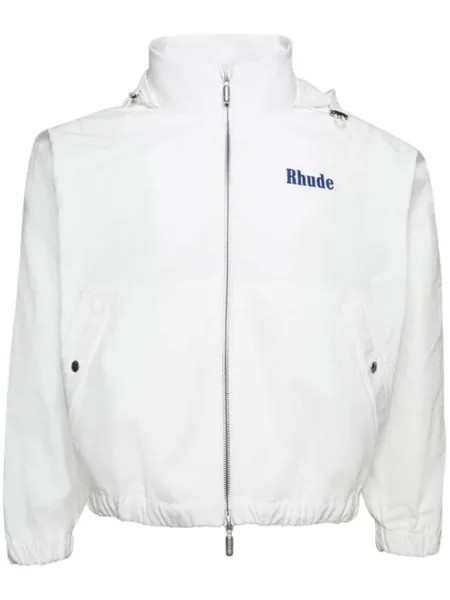 RHUDE спортивная куртка с капюшоном и логотипом, белый