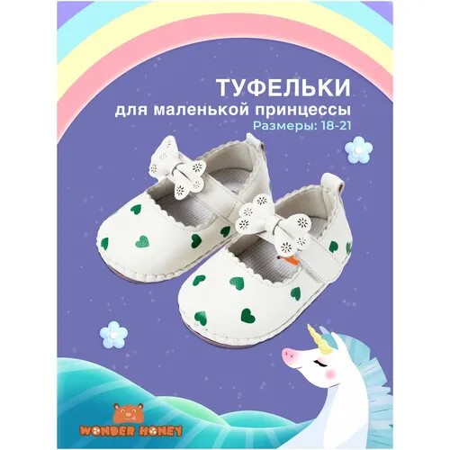 Обувь детская CS28 Wonder Honey Туфли для девочки в горошек. Размер 13 (18 RU)