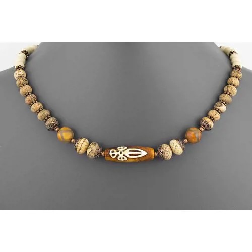 Бусы Minera, агат, яшма, длина 43 см