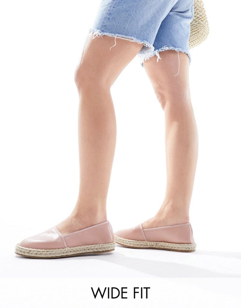 Бледно-розовые эспадрильи с закрытым носком ASOS Wide Fit Joey