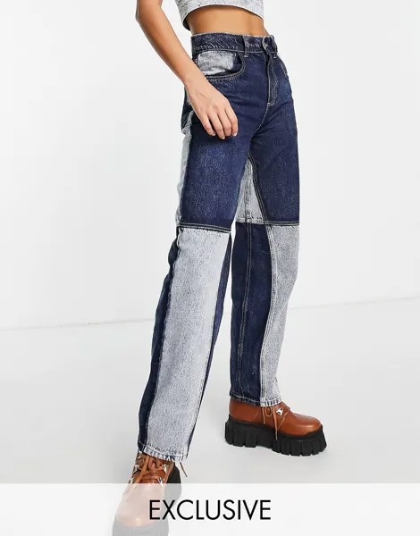 Мешковатые джинсы в стиле пэчворк в стиле Reclaimed Vintage, вдохновленные 90-ми