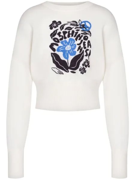 MOSCHINO JEANS шерстяной джемпер с цветочным узором