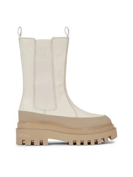Ботинки на плоской подошве Flatform Chelsea Boot Lth Wn Calvin Klein, экрю