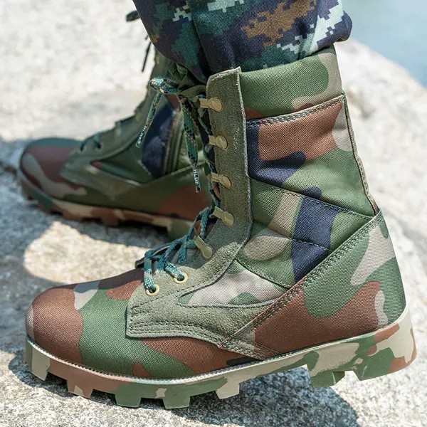 Панама на резиновой подошве мужские ботинки до щиколотки резиновые военные боевые тактические сапоги зеленые камуфляжные мужские уличные ...