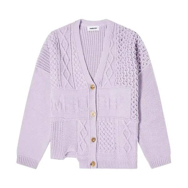 Кардиган Ambush Patchwork Knit Cardigan, фиолетовый