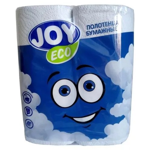 Полотенца бумажные JOY Eco белые двухслойные 2 рул.