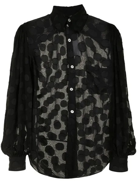Comme Des Garçons полупрозрачная рубашка в горох