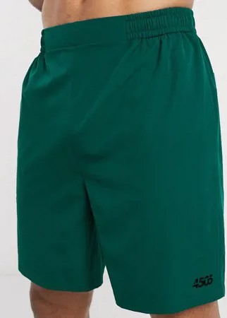 Темно-зеленые спортивные шорты из быстросохнущей ткани ASOS 4505-Зеленый