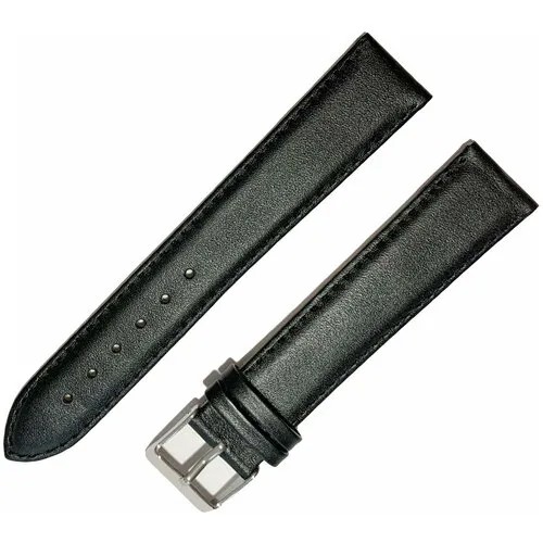 Ремешок 2005-01-1-1 Д Classic Черный кожаный длинный ремень для наручных часов из натуральной кожи 20 мм матовый гладкий