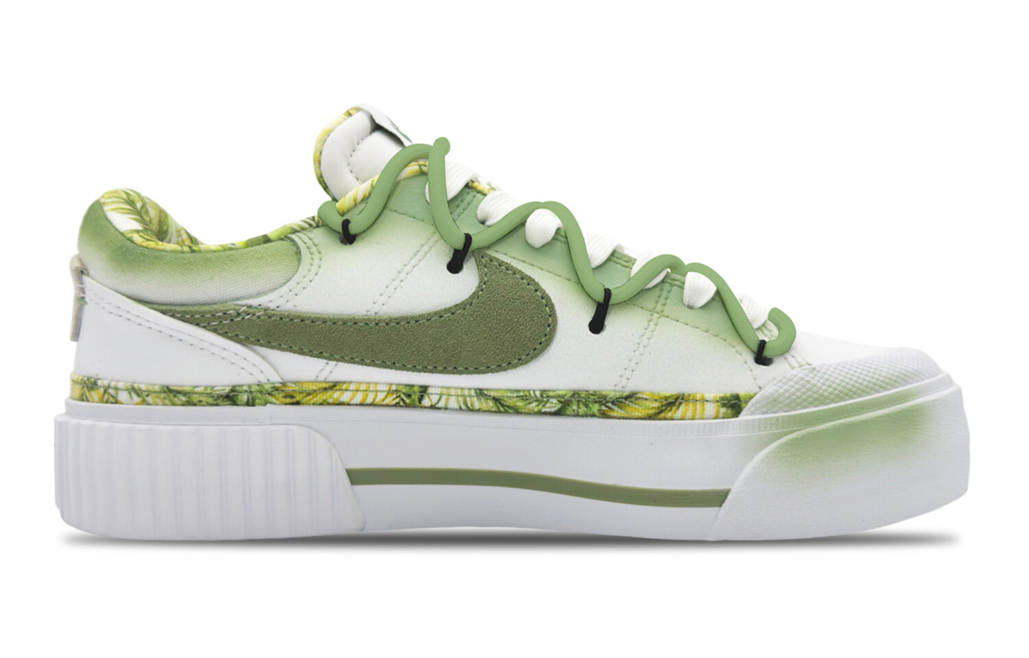 Кроссовки Nike Court Legacy Skateboarding Shoes Women's Low-top White/green, зеленый