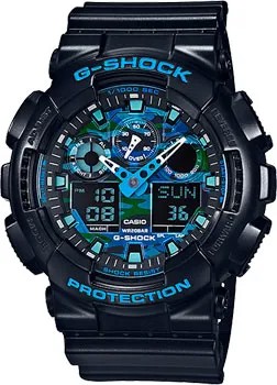 Японские наручные  мужские часы Casio GA-100CB-1A. Коллекция G-Shock