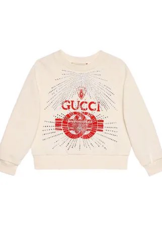 Gucci Kids толстовка с принтом логотипа