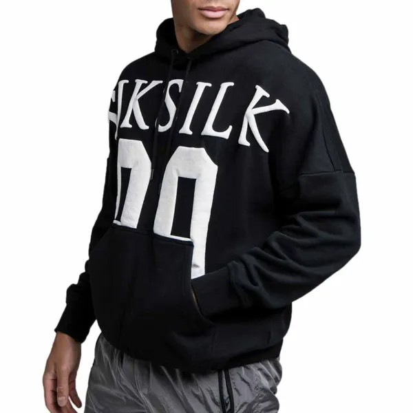 Худи Siksilk Drop Shoulder Relaxed Fit, черный