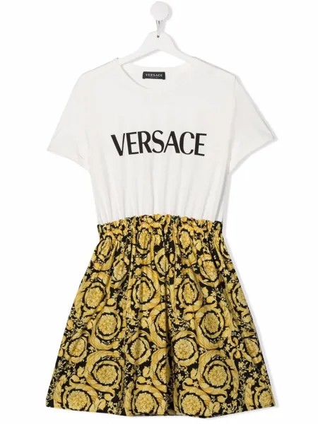 Versace Kids logo-print T-shirt dress