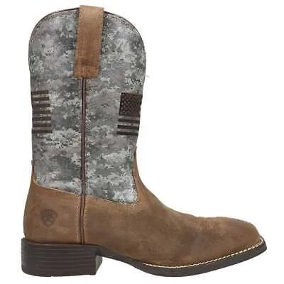 Ariat Sport Flying Proud Camo Square Toe Cowboy Mens Brown, Multi Casual Boots 1