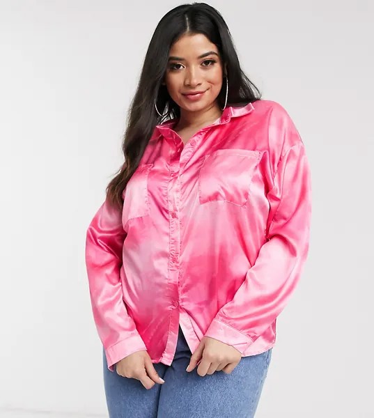 Oversized-рубашка с принтом тай-дай Missguided Plus-Мульти