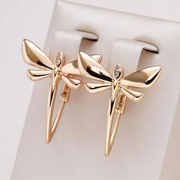 Модные золотые серьги-подвески стрекозы минималистичные украшения для женщин