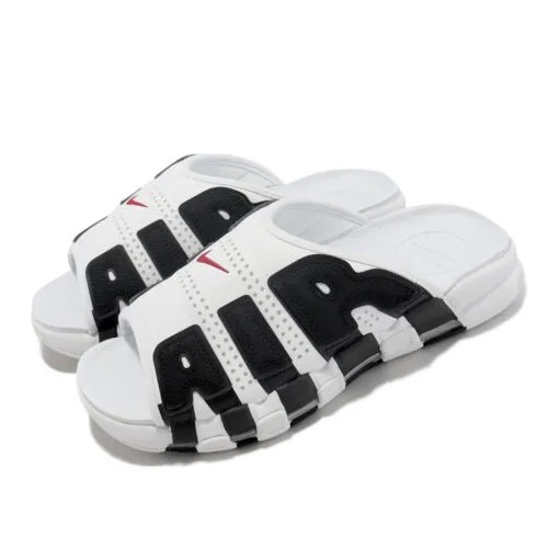 Мужские сандалии без шнурков Nike Air More Uptempo Slide White Black FB7818-100