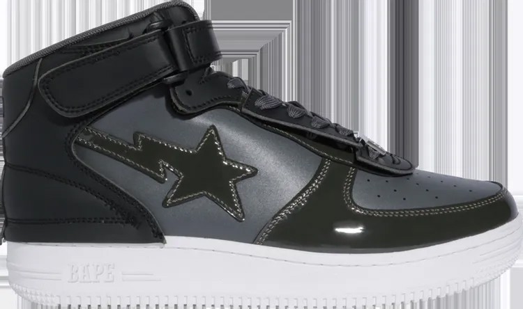 Кроссовки Bapesta Mid M2 Black White, черный