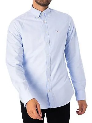 Мужская оксфордская рубашка на пуговицах GANT, синяя