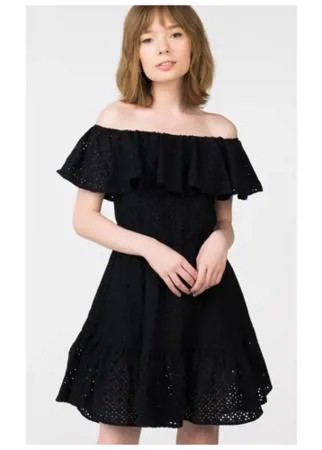 Платье-бандо миди с оборками T-Skirt 16SS-07-0105-FS Голубой 42