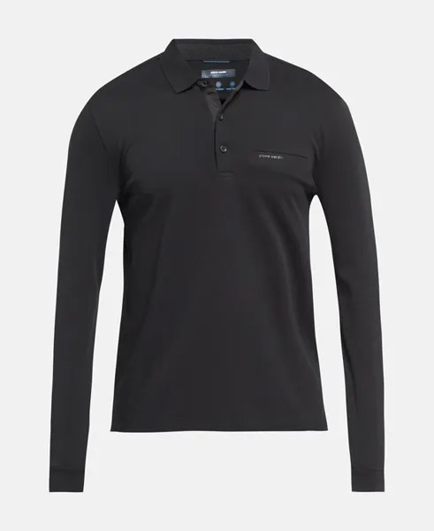 Рубашка-поло с длинными рукавами Pierre Cardin, черный