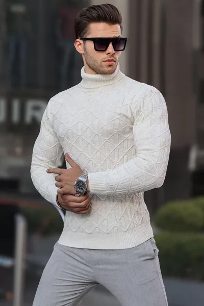 Мужской свитер Ecru Turtleneck 6833 MADMEXT